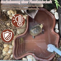 Castron pentru Țestoase Uoimky cu Rampă și Platformă de Plajă, Tăviță de Baie pentru Reptile, Vas pentru Hrană și Apă pentru Țestoase 4