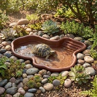 Castron pentru Țestoase Uoimky cu Rampă și Platformă de Plajă, Tăviță de Baie pentru Reptile, Vas pentru Hrană și Apă pentru Țestoase 3