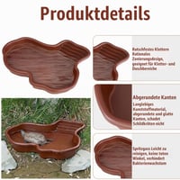 Castron pentru Țestoase Uoimky cu Rampă și Platformă de Plajă, Tăviță de Baie pentru Reptile, Vas pentru Hrană și Apă pentru Țestoase 5