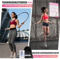 Coardă de sărit ponderată UOPON cu poster de antrenament - 0,6 kg - 280 cm 7