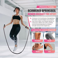 Coardă de sărit ponderată UOPON cu poster de antrenament - 0,6 kg - 280 cm 5