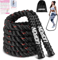 Coardă de sărit ponderată UOPON cu poster de antrenament - 0,6 kg - 280 cm 1