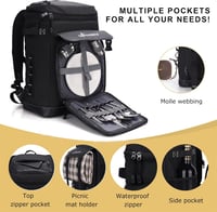 Upeelife 30L hűtő hátizsák piknik takaróval vízálló camping rucksack 5