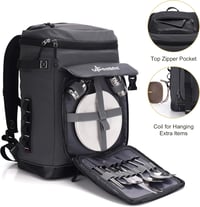 UPEELIFE 30L hűtő hátizsák piknik takaróval vízálló camping rucksack - Grey 4