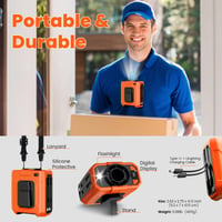 Pás ventilátor Uplayteck s 10 000 mAh batériou, 5 rýchlostí, 18 000 ot./min, 35 hodín chladenia, hands-free ventilátor na krk/stôl/pás, baterka, oranžový 8