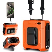 Pás ventilátor Uplayteck s 10 000 mAh batériou, 5 rýchlostí, 18 000 ot./min, 35 hodín chladenia, hands-free ventilátor na krk/stôl/pás, baterka, oranžový 1