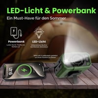 Uplayteck Ventilátor na opasok s 10 000 mAh batériou, 5 rýchlostí, 18 000 ot./min, zelený 5