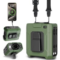 Uplayteck Ventilátor na opasok s 10 000 mAh batériou, 5 rýchlostí, 18 000 ot./min, zelený 1