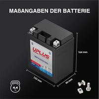 UPLUS YTX14AH-BS GEB14-A2 12V 12Ah 250A gel akumulator za motocikle 2