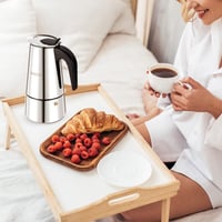 UPOHYEE Espresso kávovar na indukčnú dosku, 10 šálok 450 ml, moka konvička z nehrdzavejúcej ocele 304+430, vrátane odmerky a špongie 7