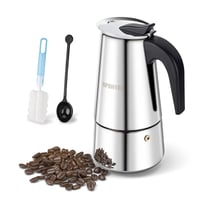 UPOHYEE Espresso kávovar na indukčnú dosku, 10 šálok 450 ml, moka konvička z nehrdzavejúcej ocele 304+430, vrátane odmerky a špongie 1