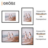 upsimples 3 db képkeret 40 x 60 cm fekete fotókhoz, képekhez és poszterekhez 3