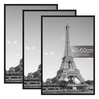 upsimples set de 3 rame foto 40x60 cm negre, rame foto pentru perete potrivite pentru postere și fotografii, montare orizontală și verticală, inserție ușoară 1