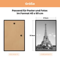 upsimples set de 3 rame foto 40x60 cm negre, rame foto pentru perete potrivite pentru postere și fotografii, montare orizontală și verticală, inserție ușoară 3