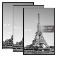 upsimples Okvir za slike 60x90 cm, prirodna boja, set od 3 zidna okvira za fotogaleriju, s trakama za umetanje, horizontalno i vertikalno postavljanje 1