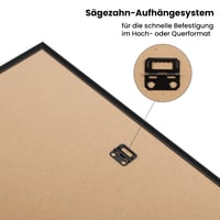 upsimples Okvir za slike 60x90 cm, prirodna boja, set od 3 zidna okvira za fotogaleriju, s trakama za umetanje, horizontalno i vertikalno postavljanje 5