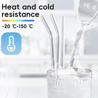 UPUPGO 6 db üveg szívószál 31 cm Stanley pohárhoz 30-40 oz + 2 tisztítókefe 4