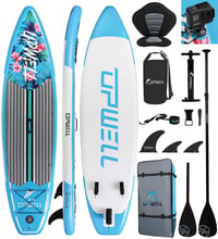 Nafukovací paddleboard UPWELL SUP 320/335 cm pre dospelých a tínedžerov, s batohom, 10 l vodotesným vakom, veslom 2 v 1, poistným popruhom, ručnou pumpou a plutvami 1