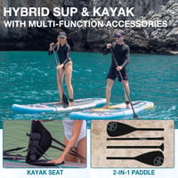 Nafukovací paddleboard UPWELL SUP 320/335 cm pre dospelých a tínedžerov, s batohom, 10 l vodotesným vakom, veslom 2 v 1, poistným popruhom, ručnou pumpou a plutvami 5