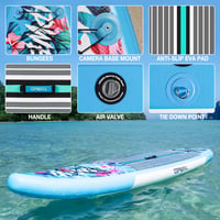 Nafukovací paddleboard UPWELL SUP 320/335 cm pre dospelých a tínedžerov, s batohom, 10 l vodotesným vakom, veslom 2 v 1, poistným popruhom, ručnou pumpou a plutvami 7