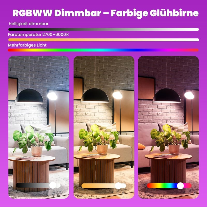 UPXNBOR E14 Smart LED izzó RGBWW 4,5W WiFi Alexa Google 2db
