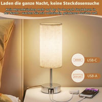 Set 2 lămpi de noptieră cu touch UPXNBOR, lampă de masă reglabilă cu funcție de încărcare 4