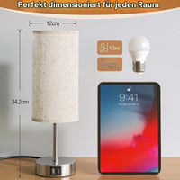 Set 2 lămpi de noptieră cu touch UPXNBOR, lampă de masă reglabilă cu funcție de încărcare 6