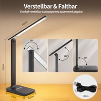 UPXNBOR LED stolna svjetiljka, prigušiva, za ured i čitanje kod kuće, s podesivom jačinom svjetlosti, stolna lampa za rad od kuće 4
