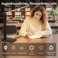 UPXNBOR LED stolna svjetiljka, prigušiva, za ured i čitanje kod kuće, s podesivom jačinom svjetlosti, stolna lampa za rad od kuće 3