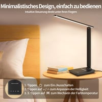 UPXNBOR LED stolna svjetiljka, prigušiva, za ured i čitanje kod kuće, s podesivom jačinom svjetlosti, stolna lampa za rad od kuće 6