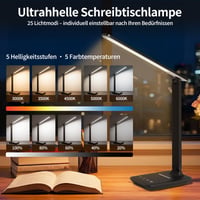 UPXNBOR LED stolna svjetiljka, prigušiva, za ured i čitanje kod kuće, s podesivom jačinom svjetlosti, stolna lampa za rad od kuće 2