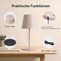 UPXNBOR LED bežična stolna lampa, set od 2 komada, metalna stolna lampa za vanjsku i unutarnju upotrebu 5