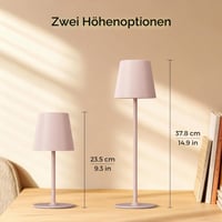 UPXNBOR LED bežična stolna lampa, set od 2 komada, metalna stolna lampa za vanjsku i unutarnju upotrebu 3