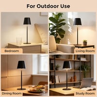 UPXNBOR LED Érintésérzékeny Asztali Lámpa Akkumulátoros 2db Fekete Vízálló - Pack of 2, Black 7