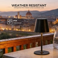 UPXNBOR LED Érintésérzékeny Asztali Lámpa Akkumulátoros 2db Fekete Vízálló - Pack of 2, Black 6