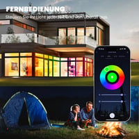 UPXNBOR Pametna LED žarulja E27 9W, RGBWW 16 milijuna boja, 850 lm, prigušiva WLAN pametna žarulja, kompatibilna s Alexa i Google Assistant, 2,4 GHz, 2 komada 6