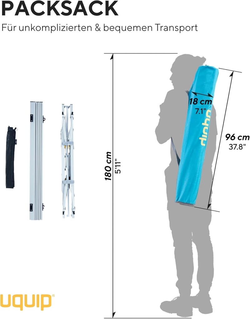 Uquip Variety M Összecsukható Alumínium Kempingasztal 4 Személyes Magasságállítható Ezüst 89x53cm