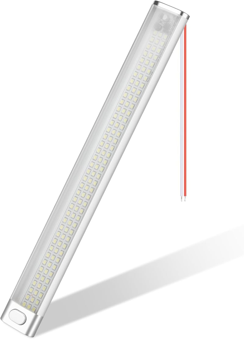 URAQT 120 LED beltéri világítás 8W 12V autó lakóautó konyha fürdőszoba csíkos lámpa kapcsolóval - 30 cm – 120 LEDs (1 Stück)