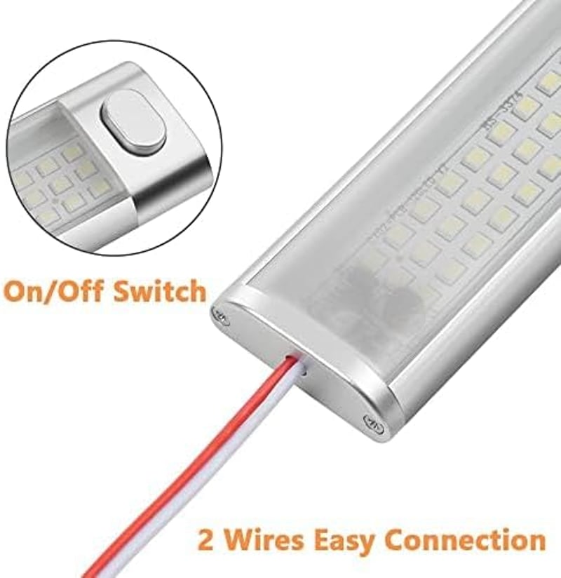 URAQT 120 LED szalag 2db 1600LM 8W 12V autó lakóautó konyha fürdőszoba világítás kapcsolóval