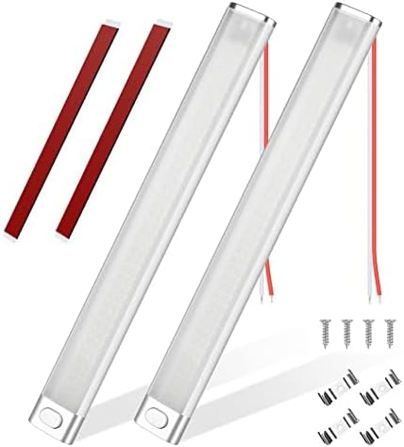URAQT 120 LED szalag 2db 1600LM 8W 12V autó lakóautó konyha fürdőszoba világítás kapcsolóval