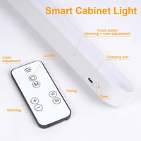 URAQT 26 cm LED szekrénylámpa, 3 módú dimmelhető távirányítós, USB töltős mágneses szalagfény 6