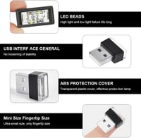 URAQT 5db Mini USB Lámpa Autó Laptop Hangulatvilágítás Légkör Fény 4