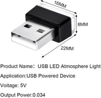 URAQT 5db Mini USB Lámpa Autó Laptop Hangulatvilágítás Légkör Fény 3