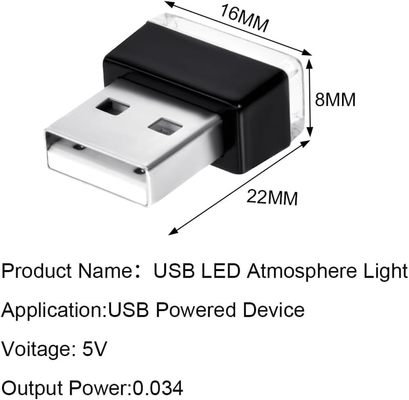URAQT 5db Mini USB Lámpa Autó Laptop Hangulatvilágítás Légkör Fény