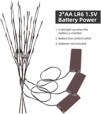 URAQT 73 cm LED ágdekoráció, 3 db világító ág vázához, elemek nélkül - Colour 3