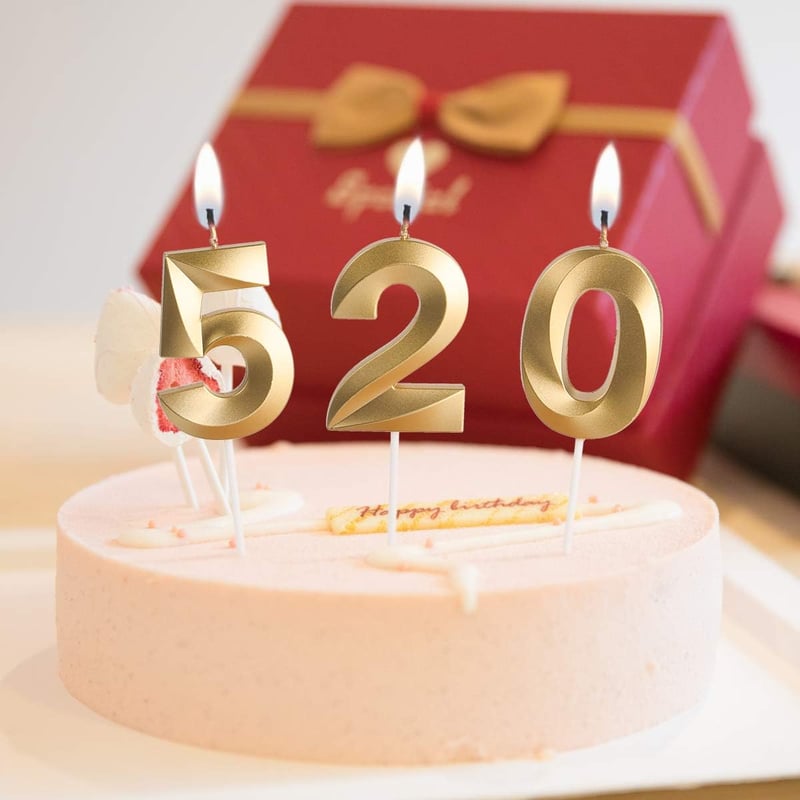 URAQT Arany Glitteres Számgyertyák Születésnapi Tortadekoráció Esküvőhöz - 2