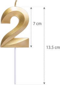 URAQT Arany Glitteres Számgyertyák Születésnapi Tortadekoráció Esküvőhöz - 2 2