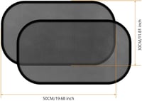 URAQT Autó Napvédő Szett 2db UV Védelemmel 51x31cm Fekete 2