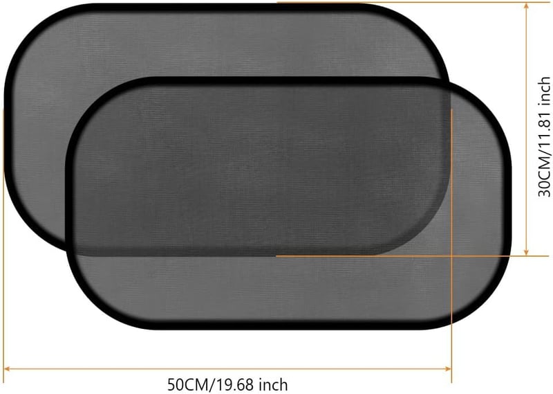 URAQT Autó Napvédő Szett 2db UV Védelemmel 51x31cm Fekete