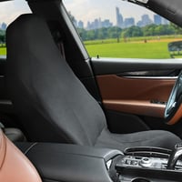 URAQT Presvlake za prednja auto sjedala, 2 komada, univerzalne najlonske navlake, protuklizne i prozračne zaštitne presvlake s 12 kukica, crne, za automobile, djecu i kućne ljubimce 6